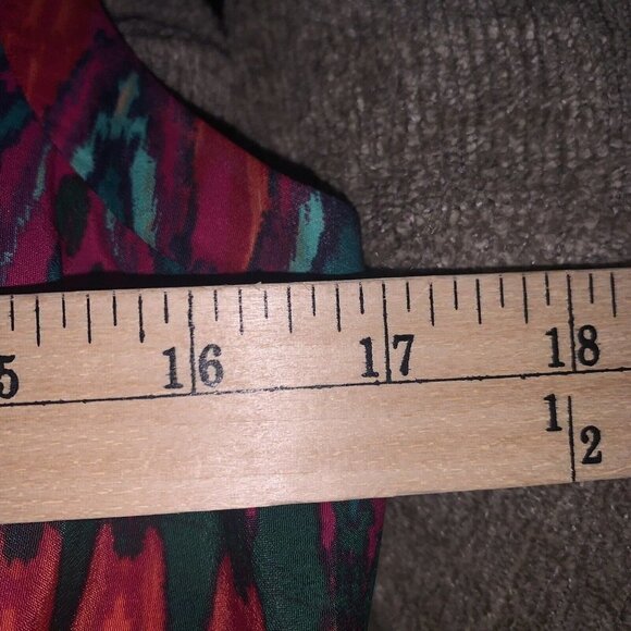 Charlie Jade Fuchsia Teal Aztec Draped Front Sleeveless Pullover Dress size XS - Picture 10 of 10